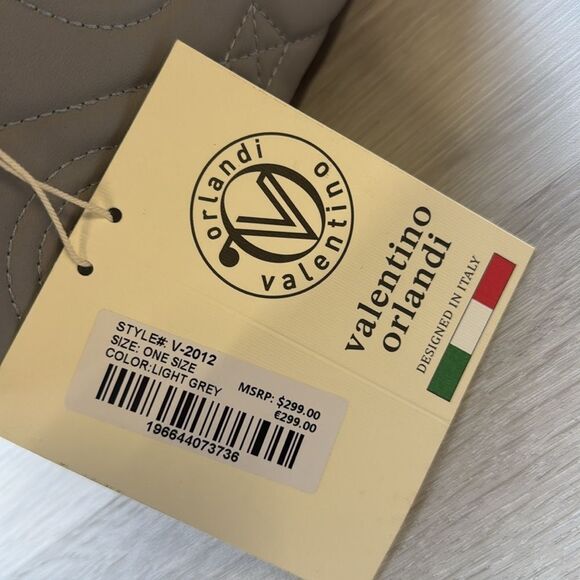 Valentino Orlandi V-2012 Light Grey Quilted Handbag NWT in packaging - Picture 9 of 10